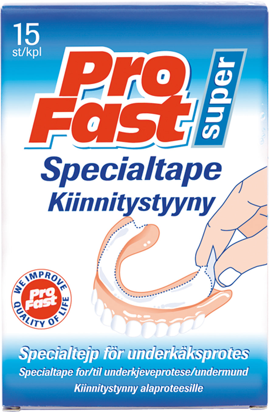 Specialtejp Underkäksproteser