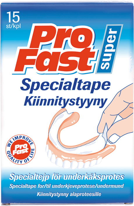 Specialtejp Underkäksproteser