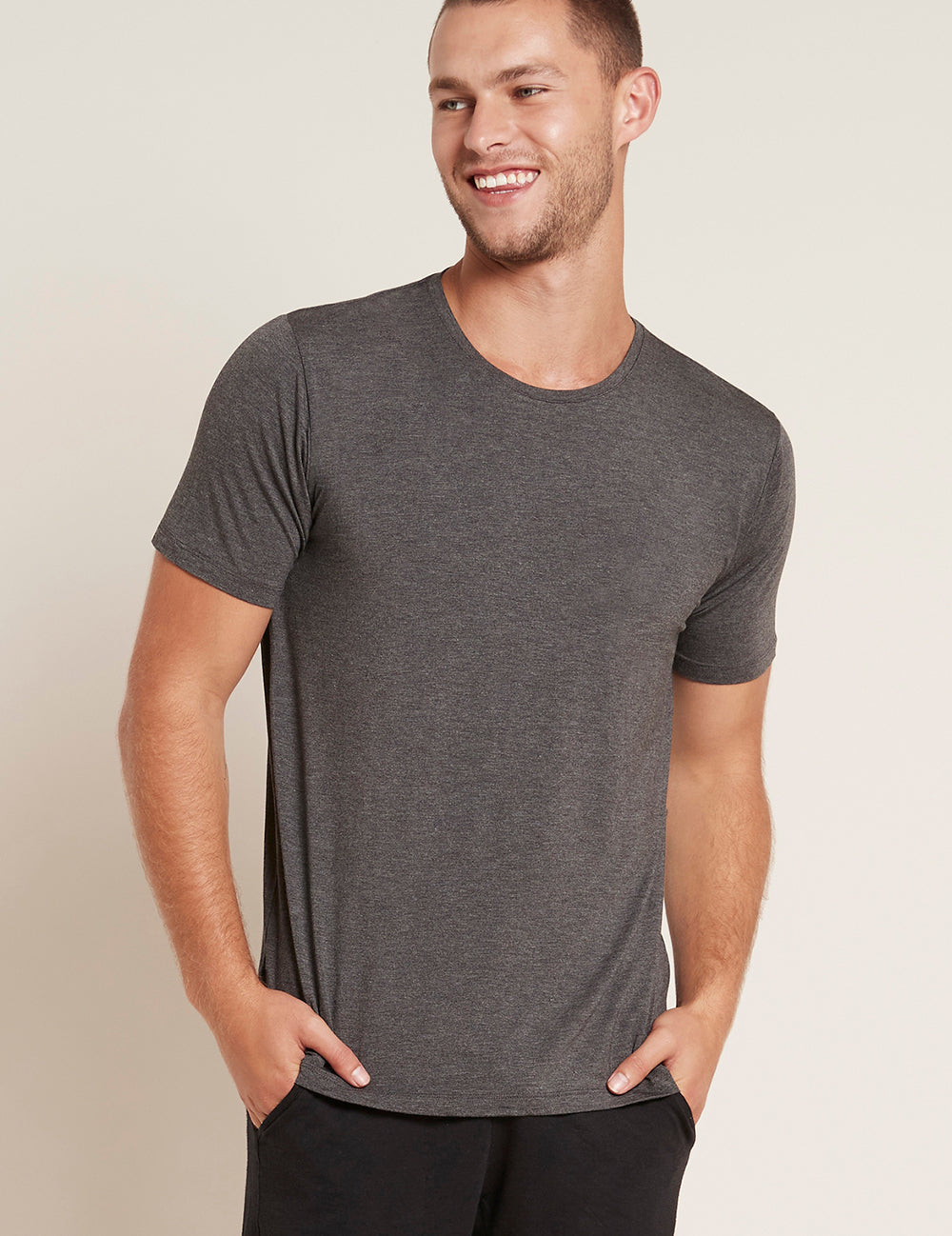 Bambu T-shirt Herr Mörkgrå med Rund Hals