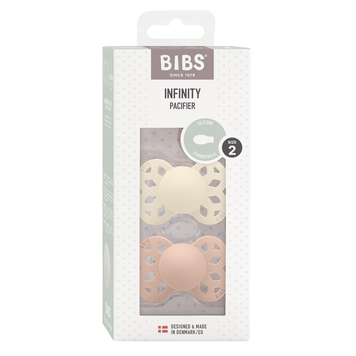 Infinity Silikon Symmetrisk 6mån+ (Ivory/ Blush) 2-pak