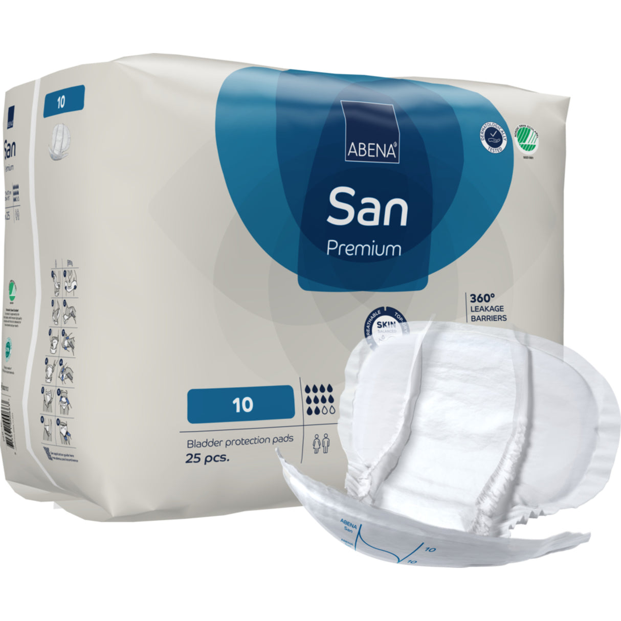 San 10, Kroppsformat Inkontinensskydd med tejp, Premium