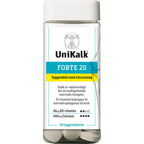 UniKalk Forte 20 tyggetablet | 90 tabletter