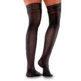 Nylon Stay Up Kompressionsstrumpa - Svart