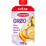 Semper Gröt med päron, mango, banan och äpple från 6 mån. | 120 g