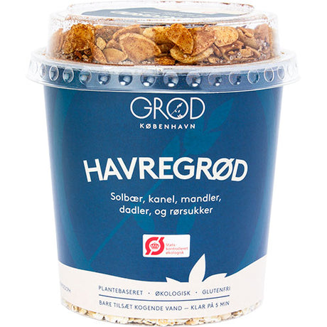 Havregrynsgröt m. solbär, kanel, mandlar, dadlar Eko & rörsocker