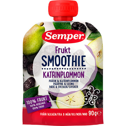 Fruktsmoothie med päron och plommon från 6 mån.