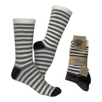 Alpaka Ullstrumpor Randig & Grå Slätstickade 2-pack | Strl. 39/42