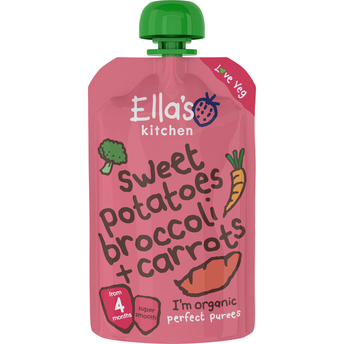 Ellas Kitchen Babymos 4 mån+ Sötpotatis, Broccoli och Morot Ekologisk | 120 g
