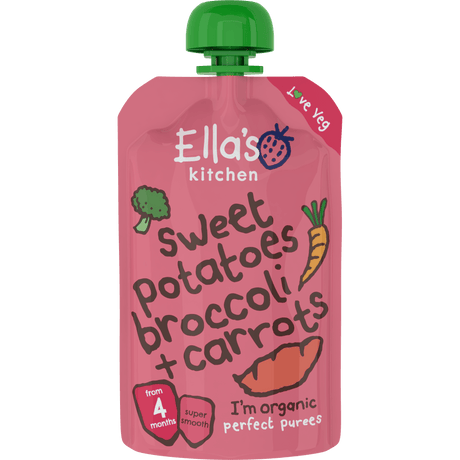 Ellas Kitchen Babymos 4 mån+ Sötpotatis, Broccoli och Morot Ekologisk | 120 g