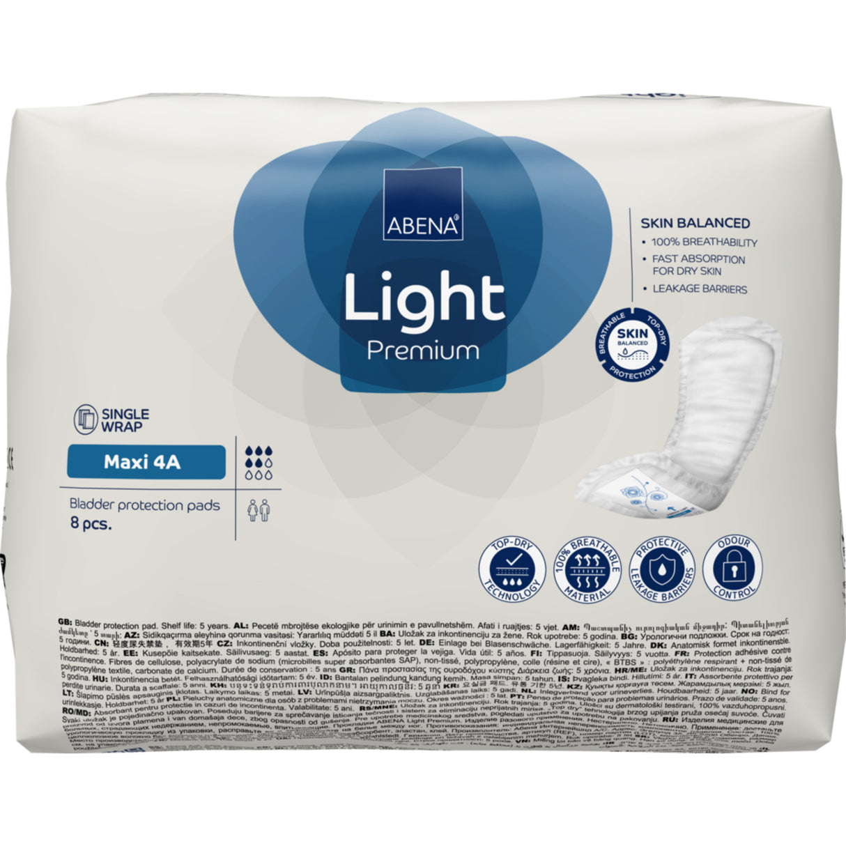 Light Maxi 4A, Kroppsformat Inkontinensskydd med tejp, Premium