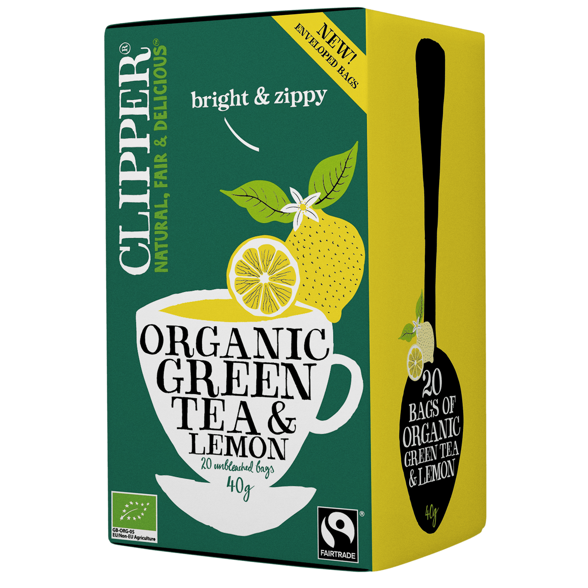 Clipper Grönt Te m. Citron Ekologisk | 20 påsar