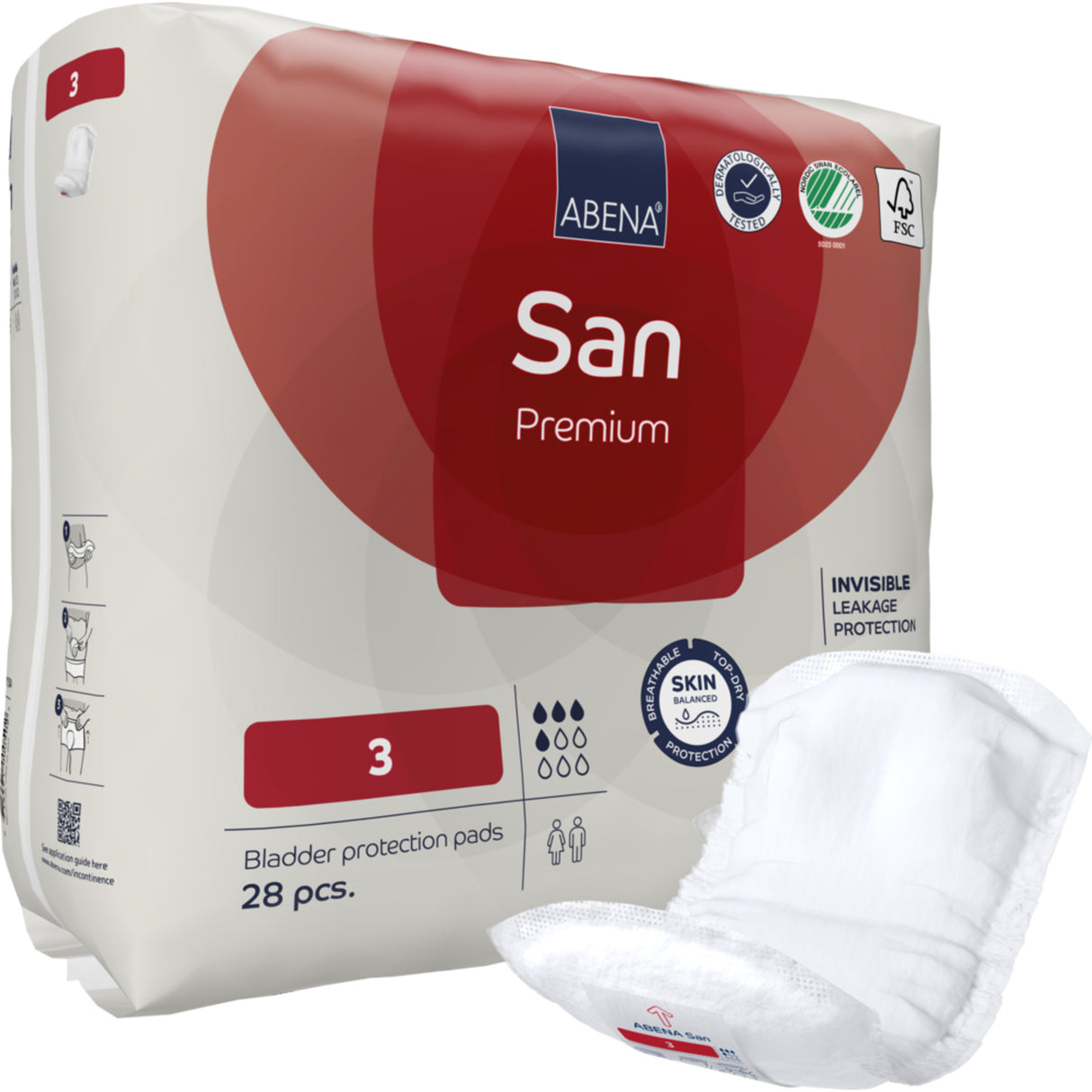 San 3, Kroppsformat Inkontinensskydd med tejp, Premium