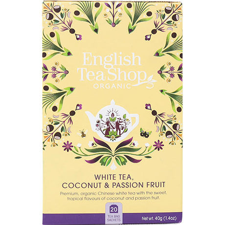 English Tea Shop Vit Te, Kokos & Passionsfrukt, 20 Påsar EKO | 20 påsar
