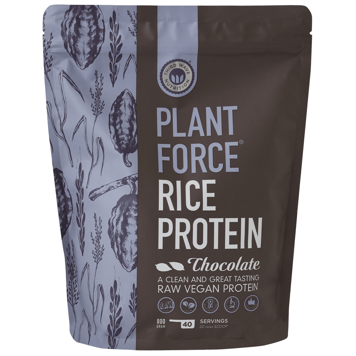 Plantforce Vegan Risproteinpulver Choklad | 800 g