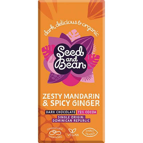 Seed And Bean Mörk Choklad 72% Mandarin & Ingefära Eko