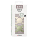BIBS Supreme Silicone 6mån+ (Ivory/Sage) 2 st