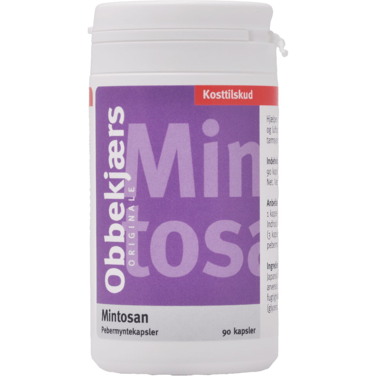 Obbekjærs Mintosan 200 Mg | 90 kapslar