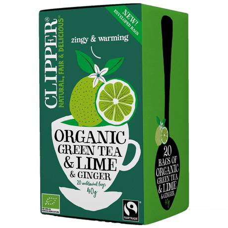 Clipper Grönt Te m. Lime & Ingefära Ekologisk | 20 påsar