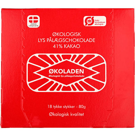 Ljus påläggsschoklad 41 % 18 st Eko