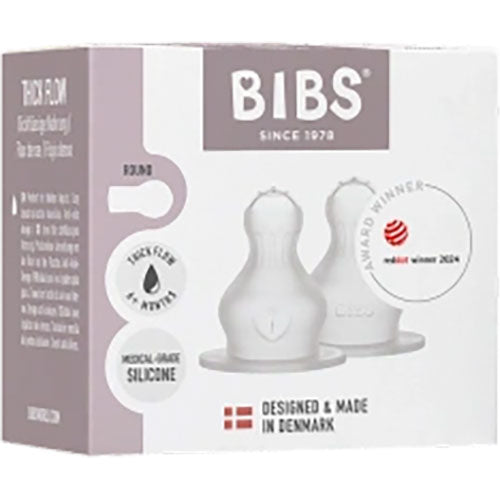 BIBS Baby Bottle Nipple Round Silicone 2-pack