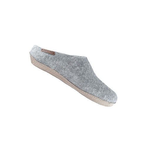 SHU`S hjemmesko med læder sål - Light Grey 36
