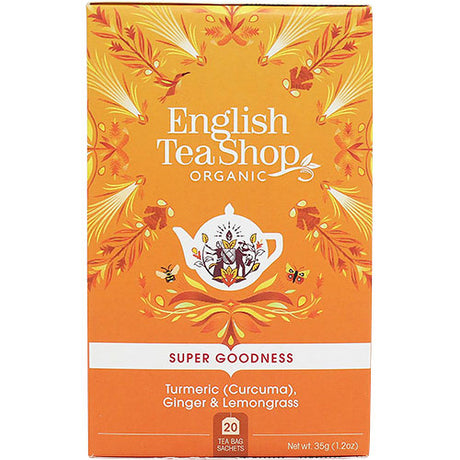 English Tea Shop Koffeinfri Te Turmeric, Ginger & Lemongrass EKO | 20 påsar
