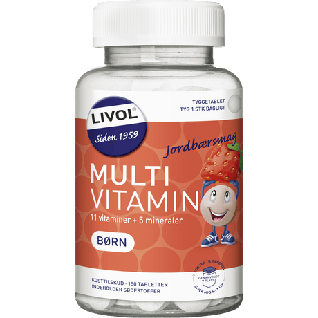 Livol Multivitamin Barn Jordgubbe | 150 tabletter