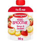 Semper YOGO Smoothie med banan & jordgubbar från 6 mån. | 90 g