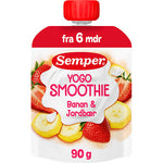 Semper YOGO Smoothie med banan & jordgubbar från 6 mån. | 90 g