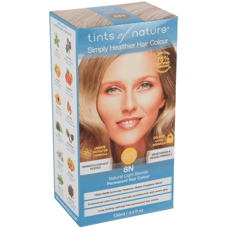 Tints of Nature Permanent Hårfärg | Naturlig Ljus Blond 8N