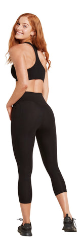 Bambu High Waisted Motivate Tights 3/4 Svart