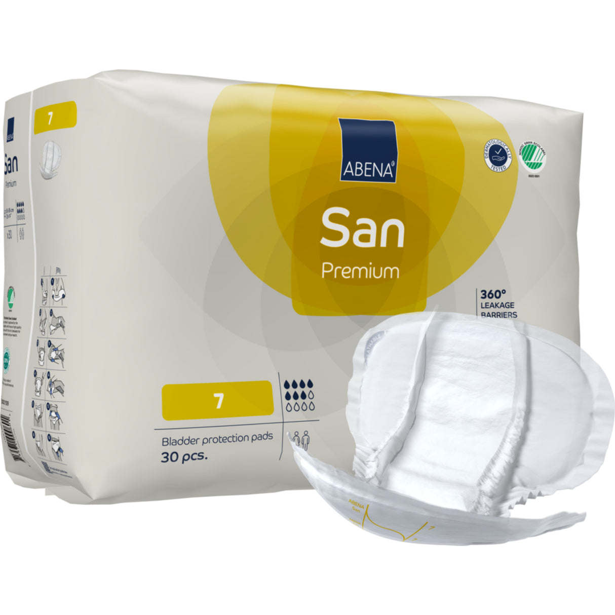 San 7, Kroppsformat Inkontinensskydd med tejp, Premium