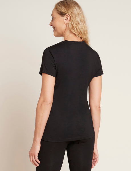 Bambu T-shirt Dam svart Rund Hals