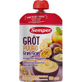 Gröt med passionsfrukt, äpple och banan från 6 mån.