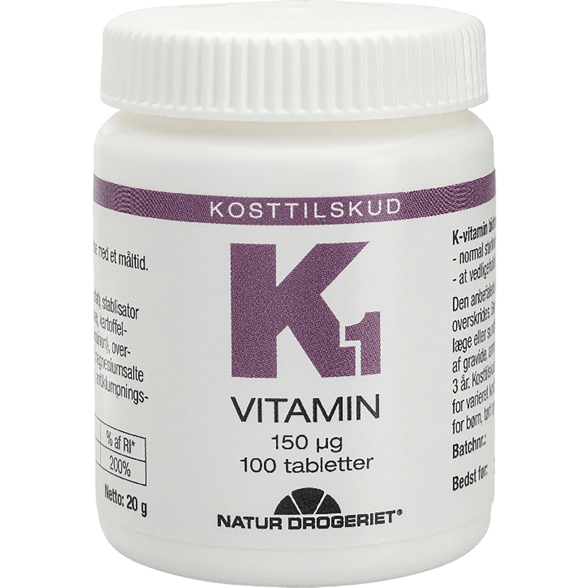 Natur-Drogeriet Vitamin K1 150 Ug | 100 tabletter