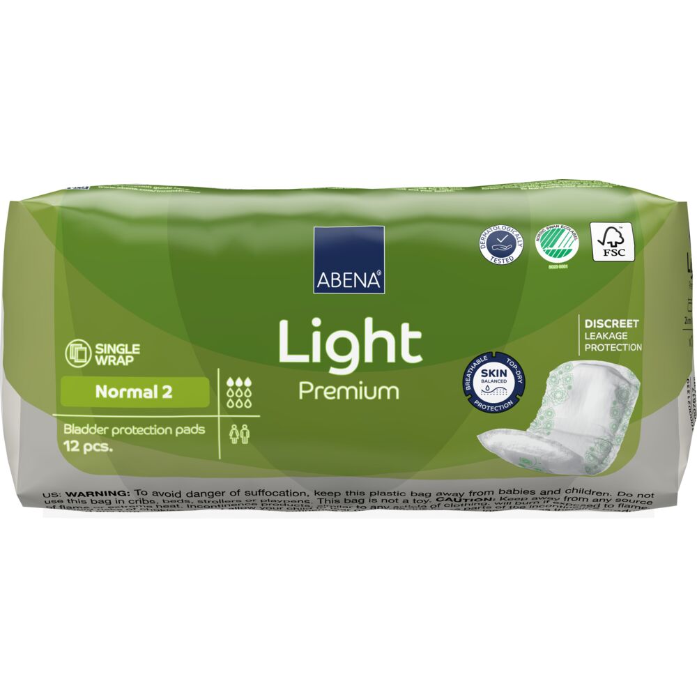 Abena Light Normal 2 Inkontinensskydd | 12 st