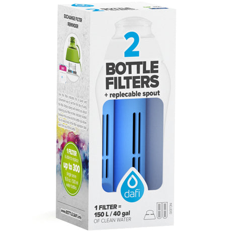 Refill 2 st filter + munstycke för filterflaska, Blå