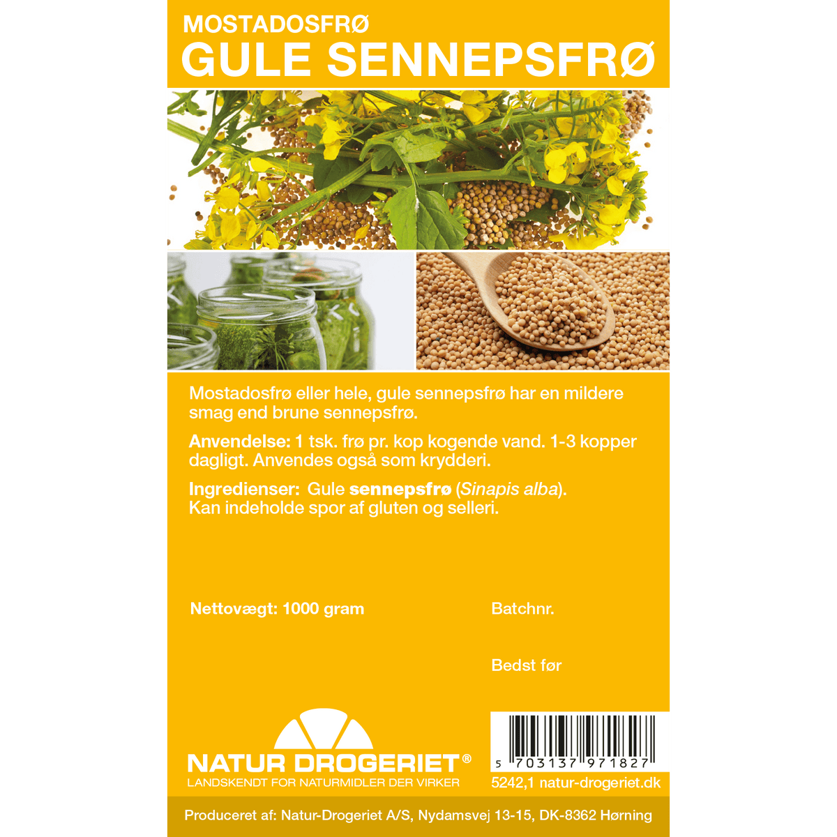 Natur-Drogeriet Senapsfrön Gula Hela Mostados Frön | 1 kg
