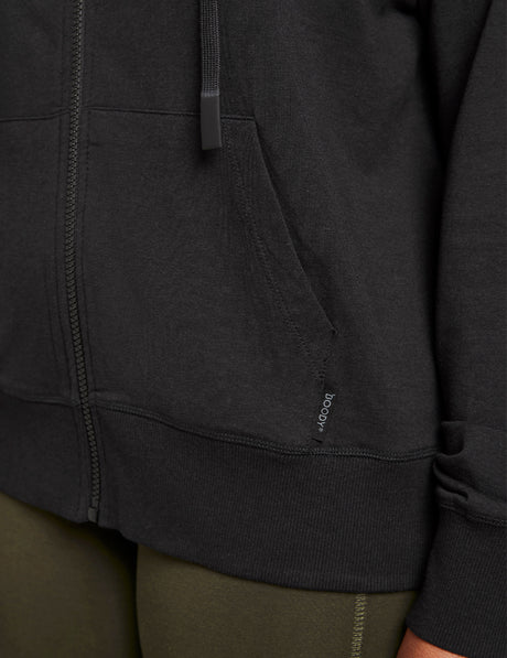 Bambu Hoodie med Dragkedja Dam Svart