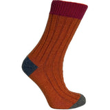 Merinoullstrumpor Cerise/orange