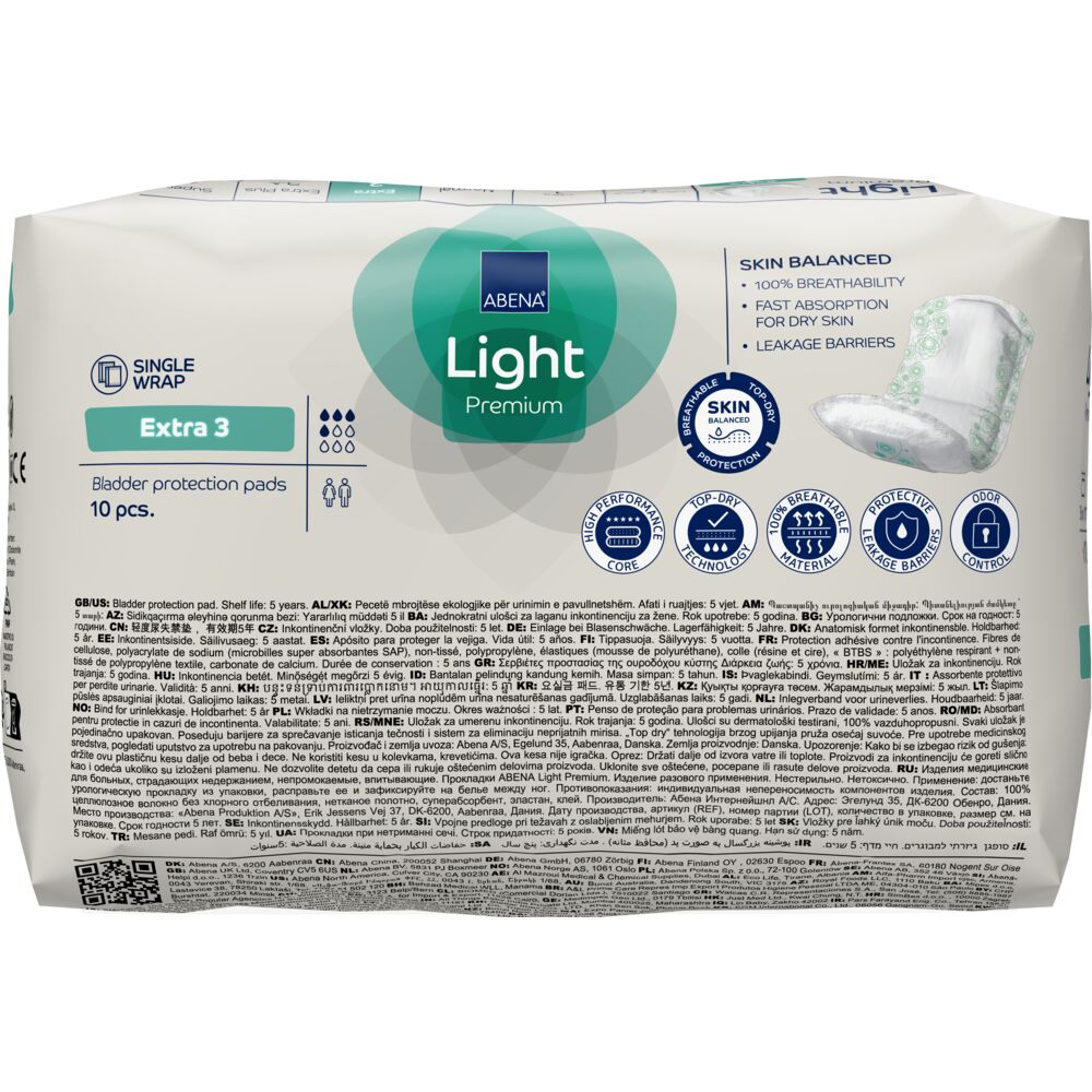 Abena Light Extra 3 Inkontinensskydd | 10 st