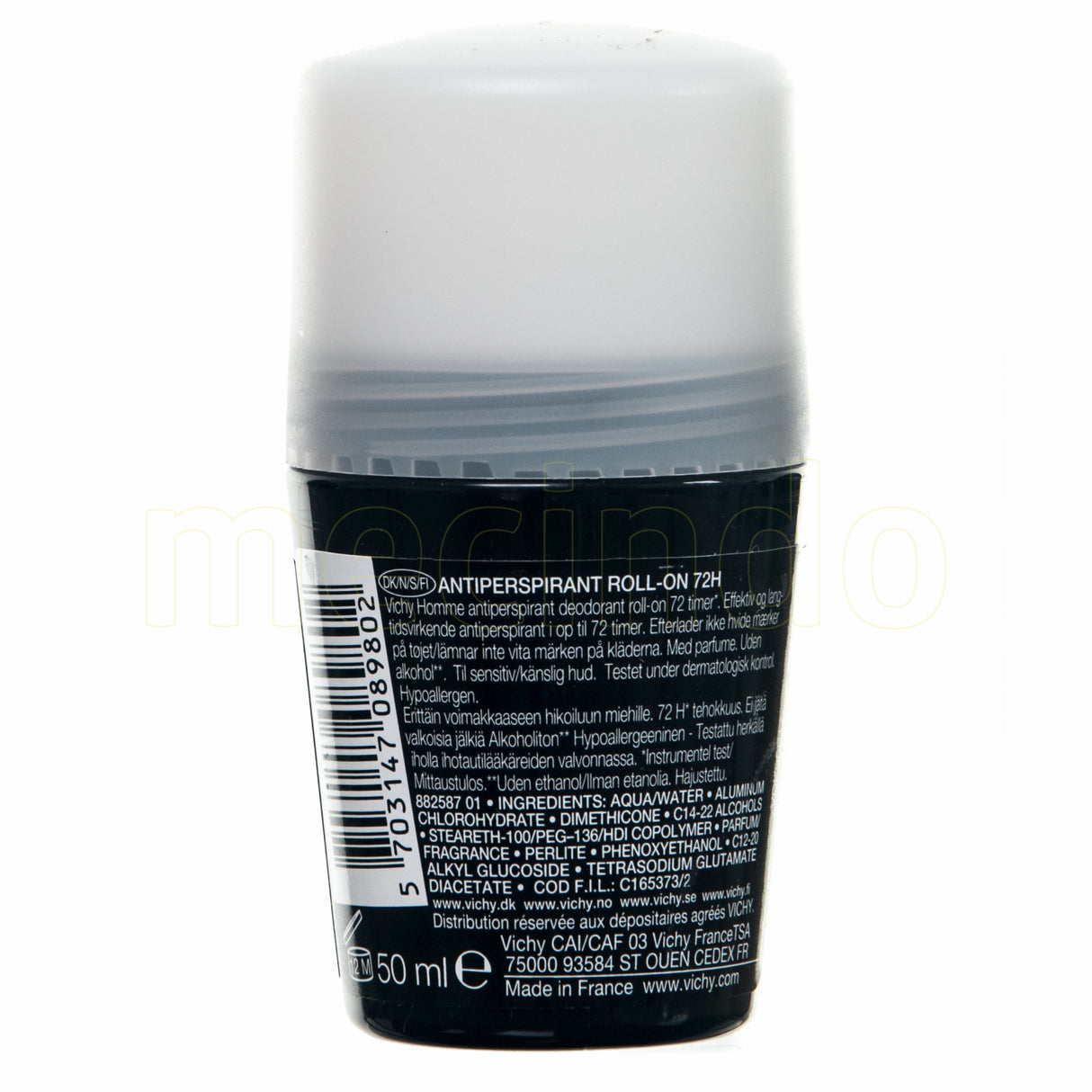 Vichy Homme Antiperspirant Deo Roll-on 72 Hr