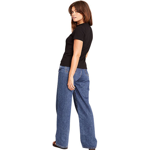 Women's Ribbed Crew Neck T-Shirt sort str. M
