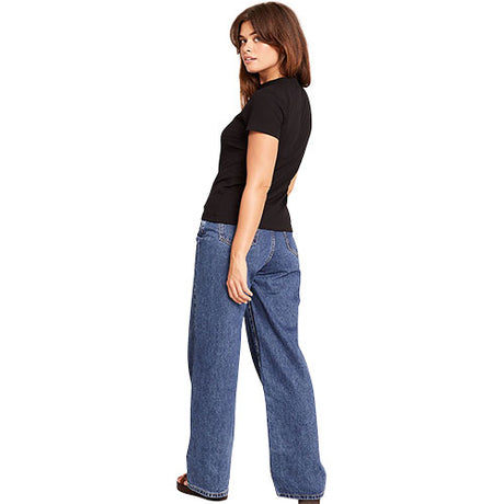 Women's Ribbed Crew Neck T-Shirt sort str. M