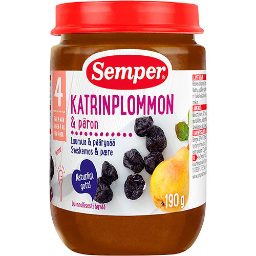 Fruktpuré med plommon, päron & äpple 4 mån.