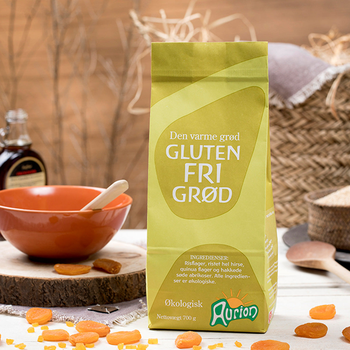 Glutenfri Grötblandning M. Risflingor, Hirs, Aprikos Mm. EKO