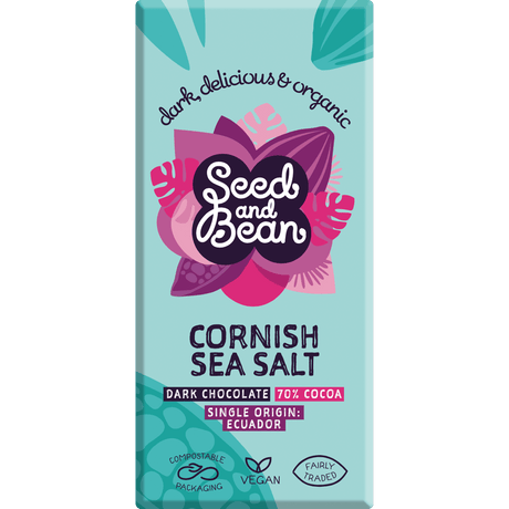 Seed & Bean Choklad Mörk 70% Cornish Sea Salt Ekologisk | 75 g